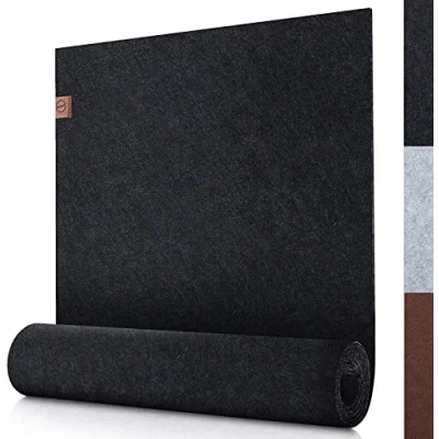 Bild av Sidorenko Modern bordslöpare av antracit 100 x 30 cm tvättbar bordsduk med läderetikett skandinavisk bordsbanddekoration bordsfiltlöpare för utomhusbruk grå