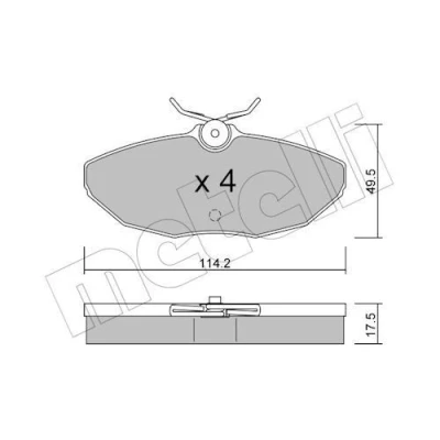 Bild av METELLI 22 1190 0 Jeu de plaquettes frein contact signal d&#039;usure exclu JAGUAR: S Type, XJ Berline