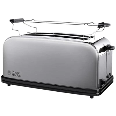 Bild av Russell Hobb Adventure brödrost, rostar 4 skivor, 1000W, extra breda fack, uppvärmningsgaller, justerbar rostningsgrad, upptiningsfunktion, rostfritt stål, 23610 56
