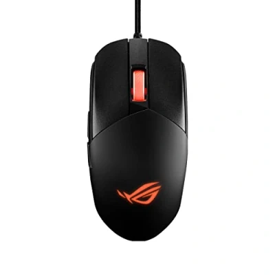 Bild av ASUS ROG Strix Impact III Semi Ambidextrous, lätt, sensor 12 000 dpi, 5 programmerbara knappar, utbytbara brytare, paracordkabel, spelmus för FPS, svart