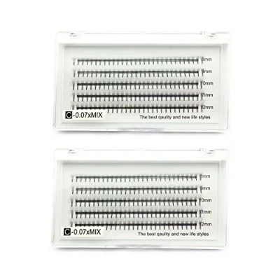 Bild av 2 st EMEDA volymfransar 6D 0,07mm C curl, klusterögonfransar 8mm 9mm 10mm 11mm 12mm, ryska volymögonfransförlängningar för salong, ögonfransar (6D*2pcs)