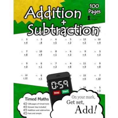 Bild av Addition + Subtraction: 100 Practice Pages Timed Tests KS1 Maths Workbook (Ages 5 7) Learn to Add and Subtract Answer Key Included