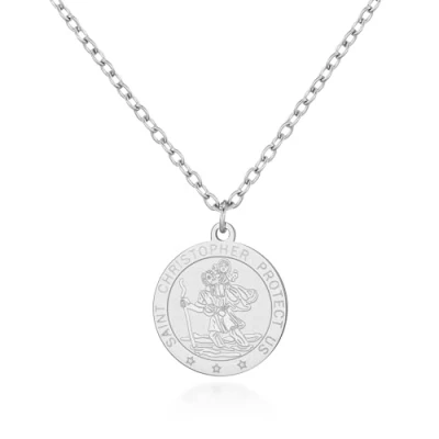 Bild av Philip Jones Rostfritt stål St Christopher halsband,