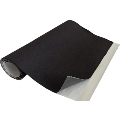 Bild av TAPHICEROS Självhäftande filttyg nålfilt superflex Beståndsmaterial av filt metervara Innerbeklädnad överdrag tyg för gör det själv billåda liner svart, 50 cm x 150