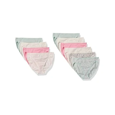 Bild av Amazon Essentials Women&#039;s Korta underkläder i bomull med höga ben (finns plusstorlek), Pack of 10, Blommig/Ditsy blomster/Flerfärgad, L