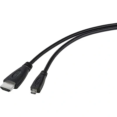 Bild av TRU Components Raspberry Pi HDMI kabel [1x hane 1x D Micro] 1,80 m svart