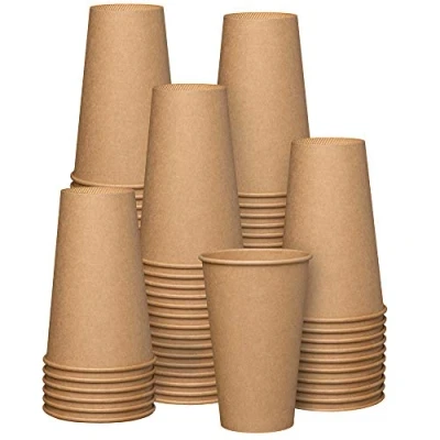 Bild av Bekväm förpackning [100 pack] 16 oz. 475 ml kraftpapper varma kaffekoppar oblekt