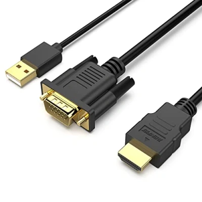 Bild av BENFEI VGA till HDMI kabel, 1,8 m 1080P kabel från dator/bärbar dator monoitor/TV med ljudstöd (inte dubbelriktad)