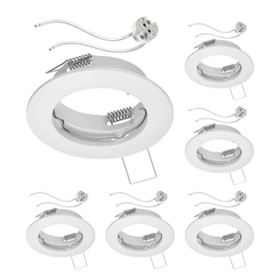 Bild av ledscom.de 6 st Tak infälld ram FERE vit matt (LED/Halogen/MR16/50mm) inkl. GU5.3 uttag