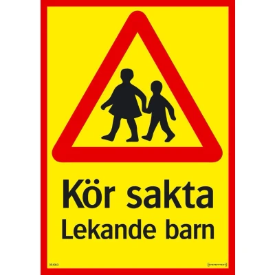 Bild av SKYLT KÖR SAKTA 297X420X1,5MM Beijerbygg Byggmaterial