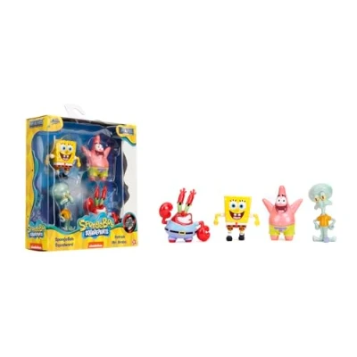 Bild av Jada Set med 4 karaktärsfigurer i metall svampbob, Patrick, Squidward, Krabba Don, 7 cm, officiell äkta produkt, från 3 år (253252042), flerfärgad