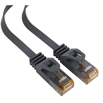 Bild av mumbi LAN kabel 15 m CAT 6 nätverkskabel platt CAT6 Ethernet patchkabel RJ45 meter, svart