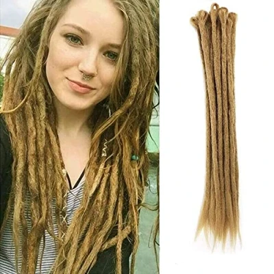 Bild av Dreadlocks förlängningsfläta, hårförlängning, syntetiskt fläta, 12 trådar 20 tum syntetiska för män/kvinnor, full Hippie hårförlängning