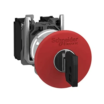 Bild av Schneider Electric Harmony emergency stop complete with ø40 mm toad head in red push / turn function key (ronis 455) and 1xno + 1xnc xb4bs9445