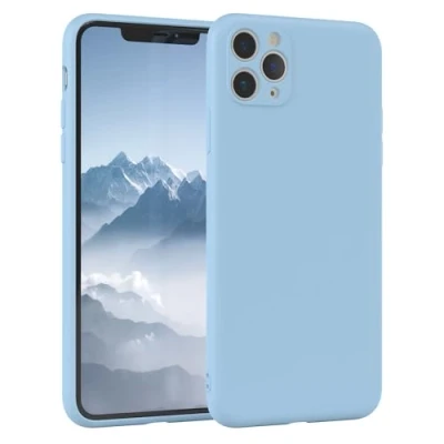 Bild av EAZY CASE Silikonfodral för iPhone 11 Pro Max Mjukt stötsäkert mobilskal skyddsfodral med kameraskydd Tunt Premium TPU Telefonstötfångare i Ljusblå
