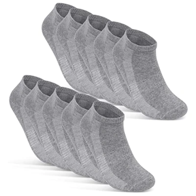 Bild av 10 Par Sneaker Strumpor Herr Dam Ankelstrumpor Andas med Mesh Bomull Svart Vit Grå 16510 (35 38 Grå)