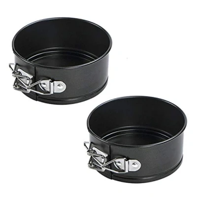 Bild av webake Mini Springform liten kakform rund 11 cm tårtform non stick beläggning kolstål bakform, 2 stycken