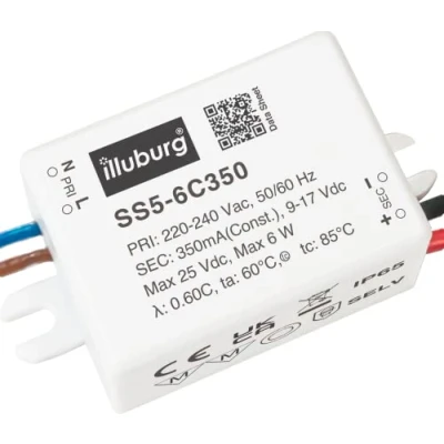 Bild av Eaglerise LED transformator 350 mA 6 W vattentät IP65 strömförsörjningsdrivrutin konstant ström vit
