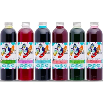 Bild av Sirap partyset 6 x 250 ml för Slush drinkar glass gör själv koncentrat 1:5, inget tillsats av socker krävs (6 set 2)