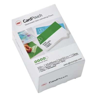 Bild av GBC Card Laminating Pouch 100 pack clear glossy 65 x 95 mm lamination pouches