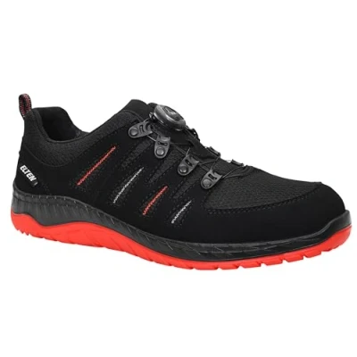 Bild av ELTEN Säkerhetsskor MADDOX BOA svart red Low ESD S3, kvinnor och män, textil, stålhätta, lätt, sportig, svart/röd, storlek: 41
