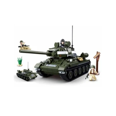 Bild av Sluban klämbyggstenar SL95560, WWII medium all. Panzer M38 B0689, lekset, klämbyggstenar, soldater, med spelfigur, Army Multi Color