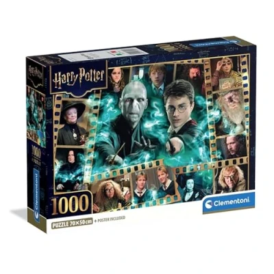 Bild av Clementoni 1000 bitars pussel för vuxna och pojkar, specialserier, Harry Potter tema, kompakt låda med affisch ingår, presentidé män kvinnor, tillverkad i Italien, 70 x 50 cm, 37048