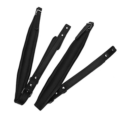 Bild av VGEBY Dragspelsremmar läder, justerbara dragspelsaxelremmar bälte set axelremmar för 16120 bas dragspel (110,00 x 4,80 2,50 cm svart) mässingsvindinstrument väskor och remmar, Svart