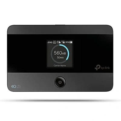 Bild av TP Link M7350 4G (CAT4) portabel WLAN router, MiFi, färgskärm, 150 Mbps, 2000 mAh batteri (8 timmar), anslut 10 enheter samtidigt, enkel konfiguration, svart färg.