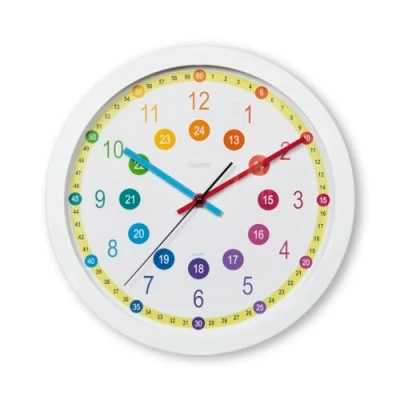 Bild av Hama Easy Learning Väggklocka för Barn Inlärning av Tiden, Vit, 34 x 31 4.5 cm