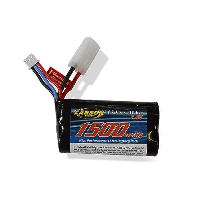 Bild av Carson Replacement batteri Li Ion FE linje 7,4 V 1 500 mAh, ersättningsbatteri för RC fordon, tillbehör, 500608199