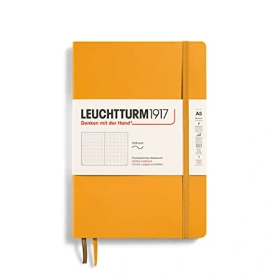 Bild av LEUCHTTURM1917 363403 anteckningsbok medium (A5), mjukt lock, 123 numrerade sidor, rising Sun, prickad