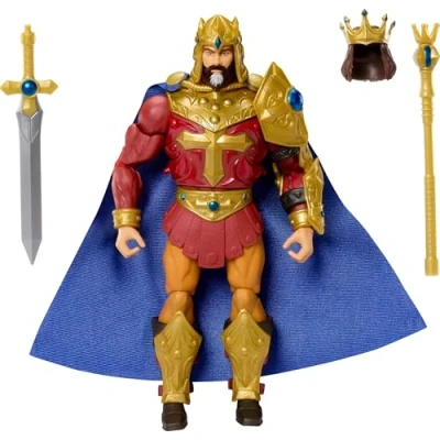 Bild av Masters of the Universe Masterverse King Randor New Eternia actionfigur med rustning, mantel och 30 artikulationspunkter, barnleksak, 6+ år, JBP79