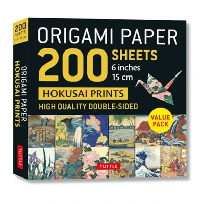 Bild av Origami Paper 200 Sheets Hokusai Prints 6&quot; 15 cm /anglais: Tuttle Paper: Double Sided Printed with 12 Different Designs (Instructions for 5 Projects Included)