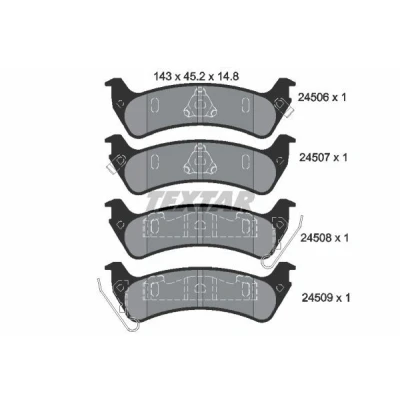 Bild av TEXTAR 2450601 Jeu de plaquettes frein avec indicateur d&#039;usure JEEP: Grand Cherokee I