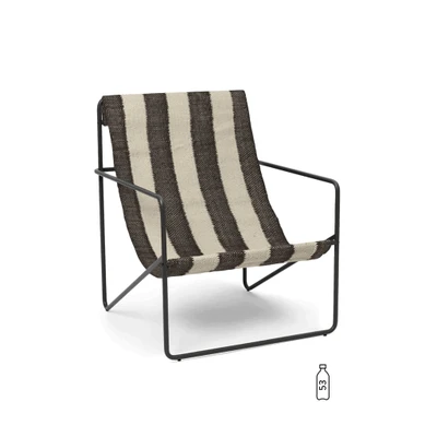 Bild av Ferm Living Desert Chair Fåtölj Black/Off white/Chocolate W63 x H77,5 D66 cm