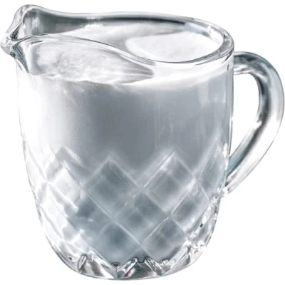 Bild av KADAX mjölkkanna av glas, med handtag, gräddkanna, kanna, sås, liten glaskanna för mjölk, grädde, kaffe, lätt att rengöra, transparent (200 ml, rom)