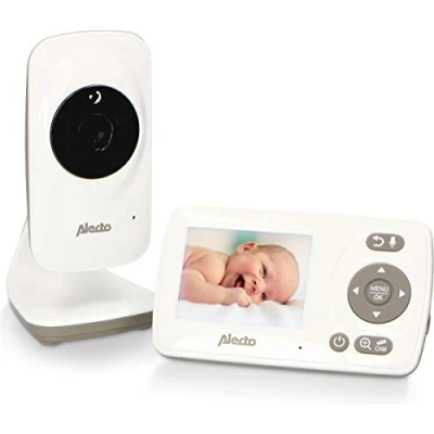 Bild av Alecto DVM 71 babymonitor med kamera lång räckvidd (upp till 50 m inomhus upp 300 utomhus) vridbar videokamera utbyggbar VOX funktion vit