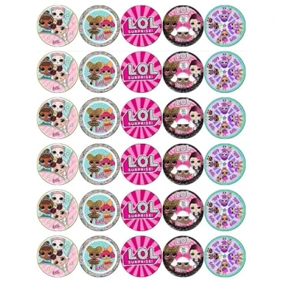 Bild av 30 LOL överraskningsdockor cupcake toppers ätbara kakor papper fe tårtdekorationer födelsedagstårtor