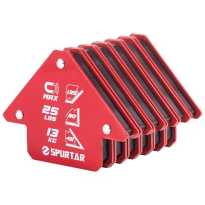 Bild av Spurtar 6 st 13 kg svetsmagneter styrka stark magnetisk svetshållare klämmor pil magnet metall arbete mig verktyg och utrustning 45, 90, 135 grader