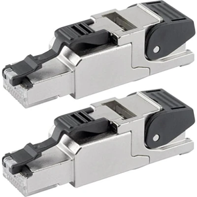 Bild av Telegärtner J00026A2000 fältkonfektionerbar RJ45 kontakt för AWG24/1 AWG22/1, AWG27/7 AWG22/7 (2 set)