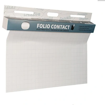 Bild av NOPAR Folio Contact Flipchart: den elektrostatiska blädderfolien fäster på nästan alla ytor utan hjälpmedel, storlek 25 ark/ark 60 x 80 cm