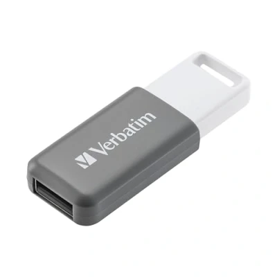 Bild av Verbatim DataBar USB minne, kompakt minne med 128 GB datalagring, bärbar 2.0 minnessticka i grått, perfekt för dator, PC och dator