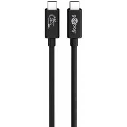 Bild av Goobay USB C kabel 240W USB4 Gen 3x2 PD 0,7m Svart