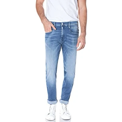Bild av Replay Herren Jeans Anbass Slim Fit Hyperflex White Shades mit Stretch, Blau (Light Blue 010), 38W / 32L