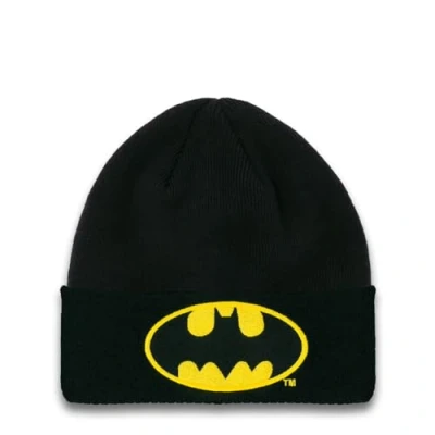 Bild av Logoshirt DC Comics Superhjälte Batman logotyp vinter stickad mössa barn broderad svart Licensierad originaldesign, Svart, one size