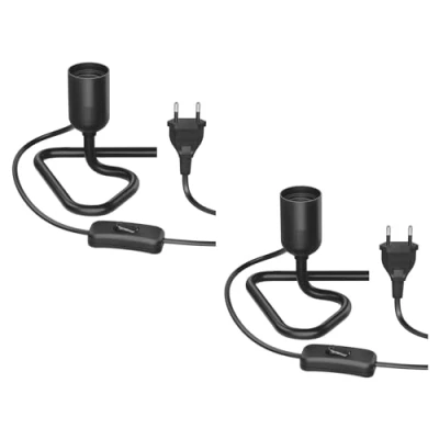 Bild av ledscom.de 2 delar Bordslampa/Lampsockel/Triangelformad sockel TRIN, strömbrytare, aluminium, svart, 1x E27 max. 60W