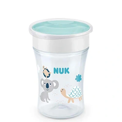 Bild av NUK Magic Cup doftmugg läckagesäker 360 drickkant 8+ månader BPA fri 230 ml kol/sköldpadda (vit)