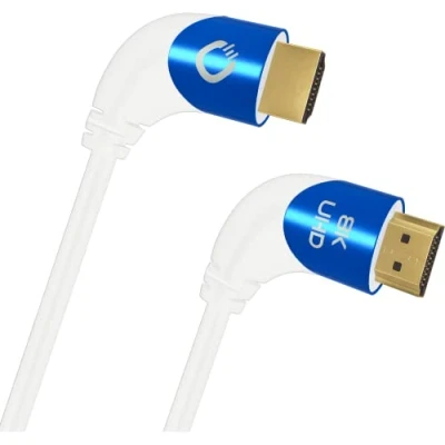 Bild av Oehlbach Shape Magic 90 UHD 8K Ultra High Speed 2.1 HDMI kabel certifierad 48 Gbps (90 graders vinkelkontakt, OFC koppar, 4K@120 Hz, 8K@60 eARC, dynamisk HDR) vit 2 m