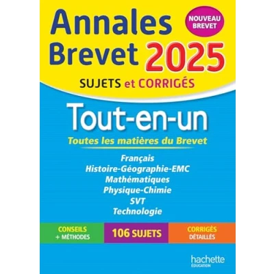 Bild av Annales Brevet 2025 Tout en un 3e (Toutes les matières) sujets et corrigés: Toutes matières du nouveau